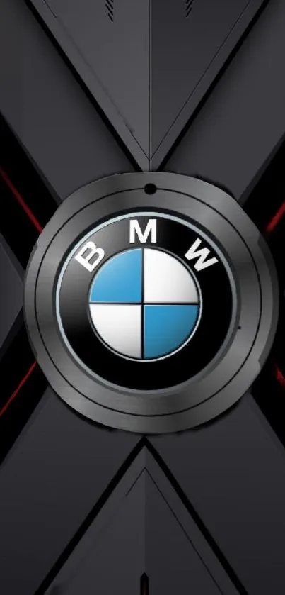 BMW logo with modern geometric background