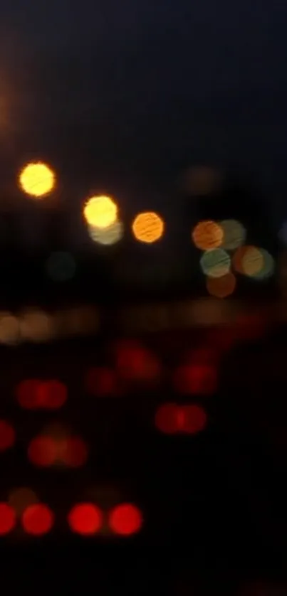 Bokeh night city lights wallpaper with vibrant colors.