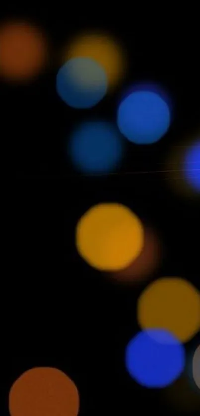 Colorful abstract bokeh lights on a dark background for mobile wallpaper.