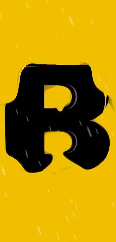 Bold black letter on a vibrant yellow background wallpaper.