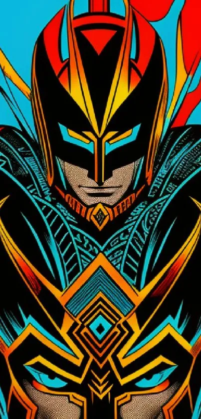 Vibrant comic-style mobile wallpaper featuring heroic designs.