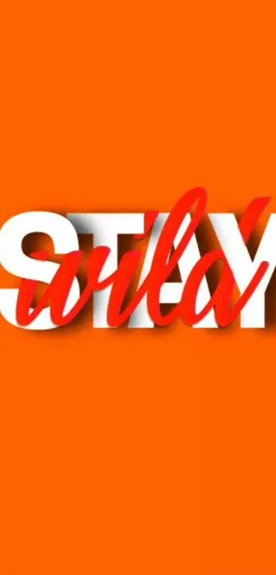 Stay Wild typography on orange background wallpaper.