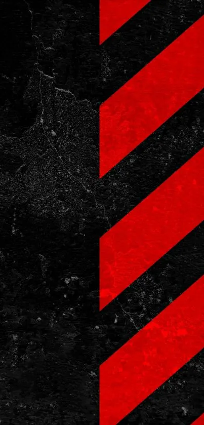 Dark wallpaper with bold red diagonal stripes.