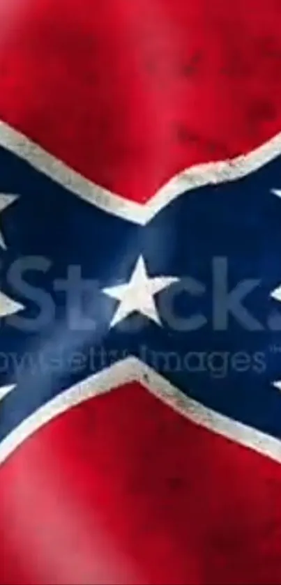 Confederate flag with stars and bars design.