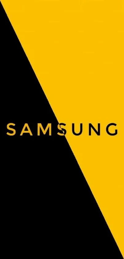 Samsung yellow and black mobile wallpaper with bold graphics.