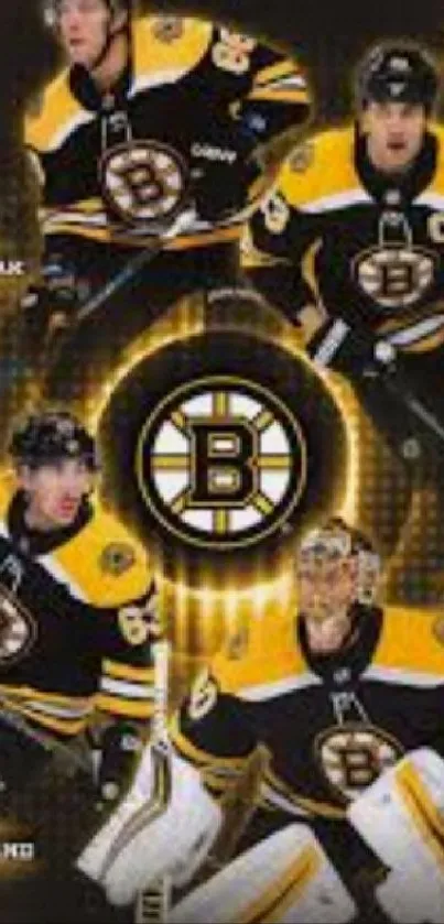 Boston Bruins hockey players in dynamic wallpaper.