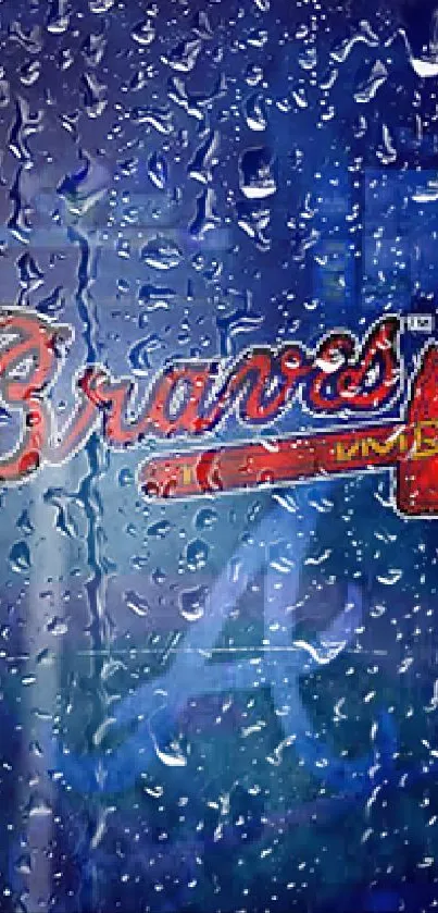 Atlanta Braves red logo on dark blue background wallpaper