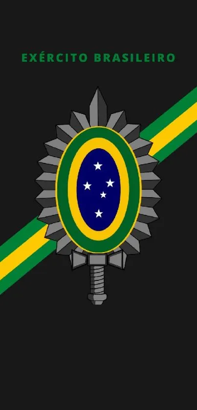 Brazilian Army emblem on a black background.