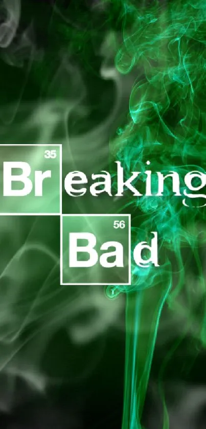 Breaking Bad wallpaper with green smoke effect.