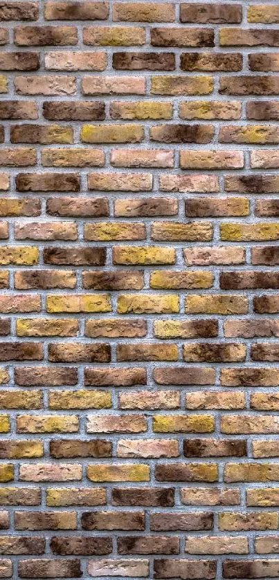 Realistic brick wall texture mobile wallpaper.