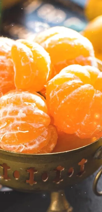 Bright oranges and mandarins in a bowl with green leaves.