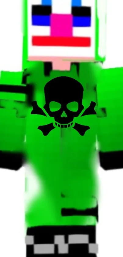 Green gaming avatar wallpaper with skull design.