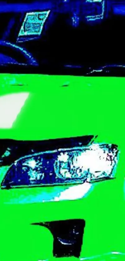 Vibrant green car parked stylishly outdoors.
