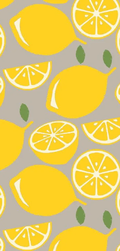 Vibrant lemon pattern with yellow citrus.