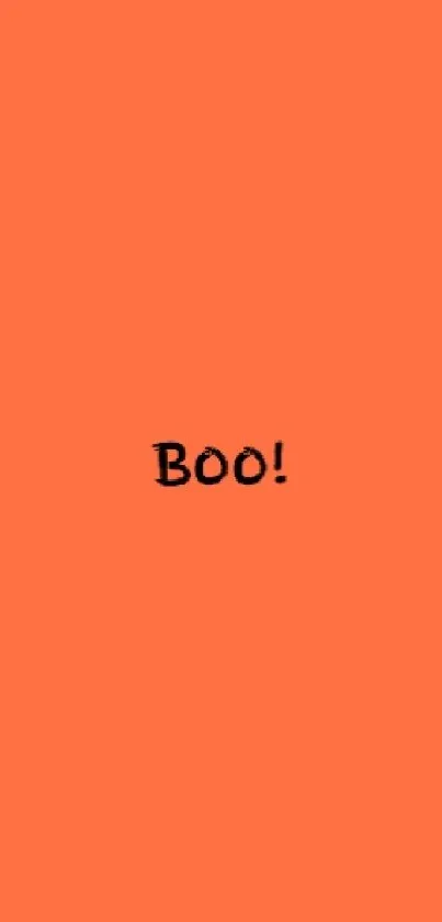 Orange wallpaper with bold 'Boo!' text.