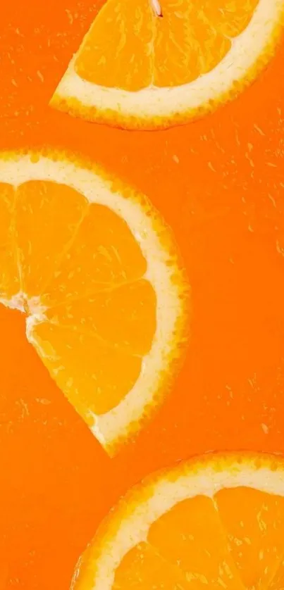 Bright orange slices on a vibrant background.