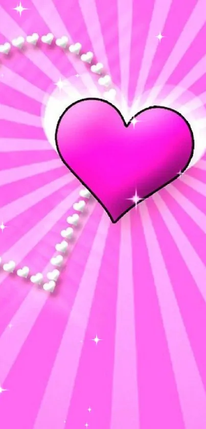 Vibrant pink heart on bright background