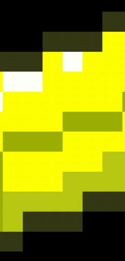 Bright pixel art banana on black background.