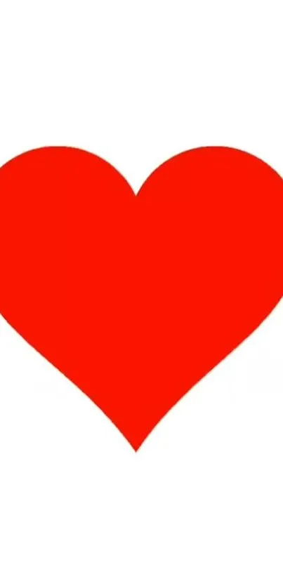 Bright red heart on a white background.