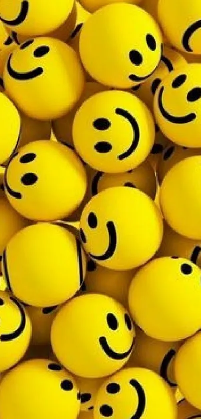 Vibrant smiley face wallpaper with bright yellow tones.