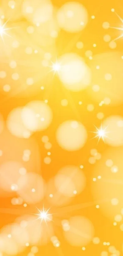 Vibrant sparkling orange wallpaper with a bokeh effect.