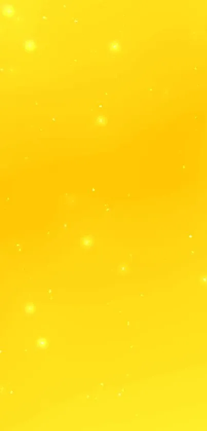 Vibrant yellow mobile wallpaper with sparkling effects.