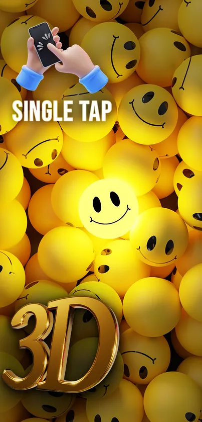 Bright yellow smiley faces wallpaper for mobile.