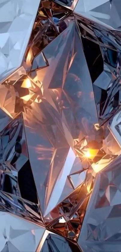 Intricate crystal design with glowing reflections.