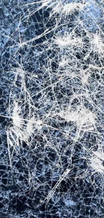 Intricate broken glass design on a dark black background for mobile wallpaper.