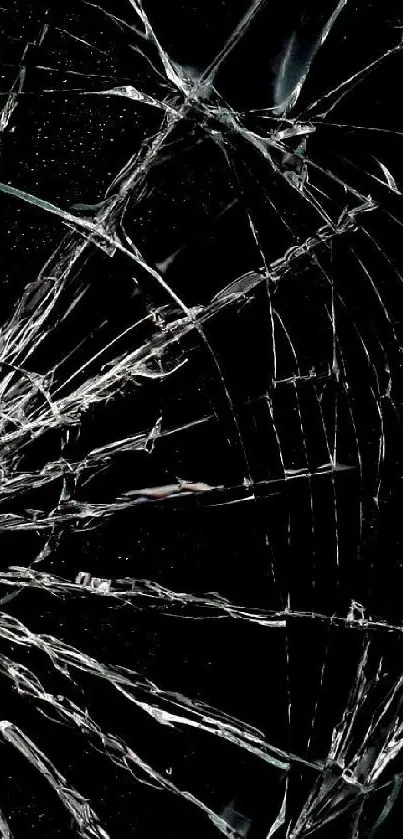 Close-up of shattered glass on a black background wallpaper.