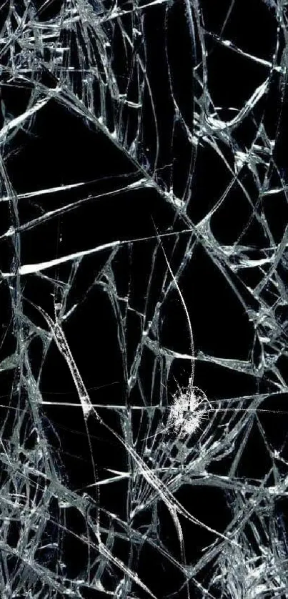 Broken glass wallpaper with dark background for mobile phones.