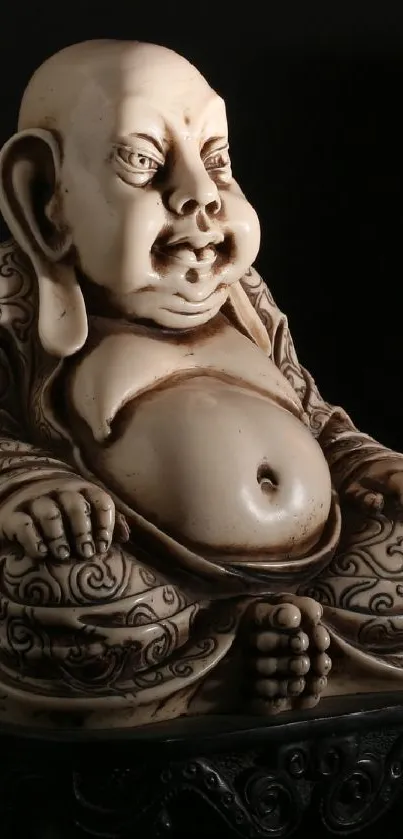 Intricate Buddha figurine with detailed patterns.