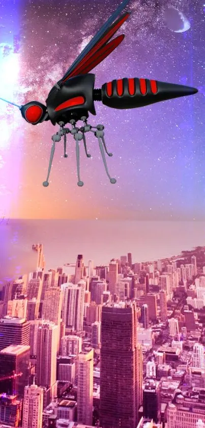 cybermuscito above the city Live Wallpaper