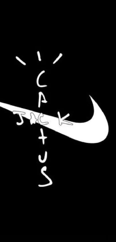 Cactus Jack theme with Nike logo on black wallpaper.