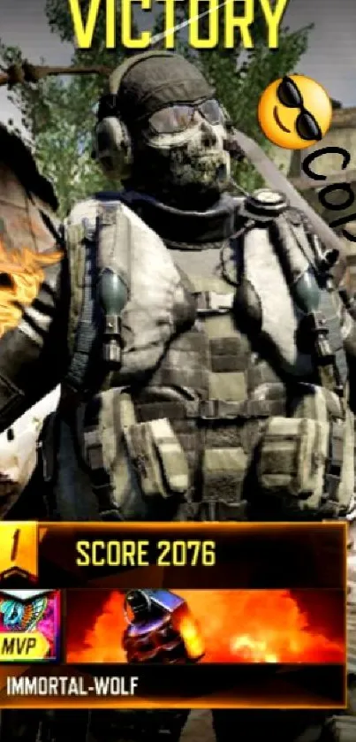 Victory screen from Call of Duty Mobile showcasing players.