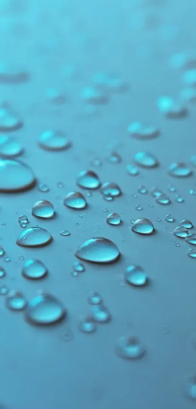 Blue gradient background with scattered raindrops.