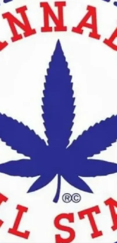Cannabis All-Star logo with blue leaf on white background.