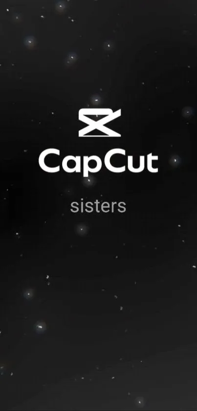 CapCut logo with a cosmic starry night background wallpaper.