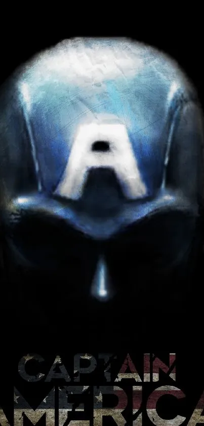 Captain America helmet in dark themed wallpaper.