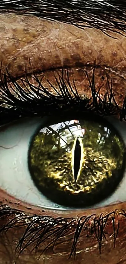 Detailed close-up of a captivating brown eye with intricate textures.