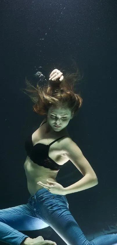 Graceful underwater dance depicting fluid movement and artistry.