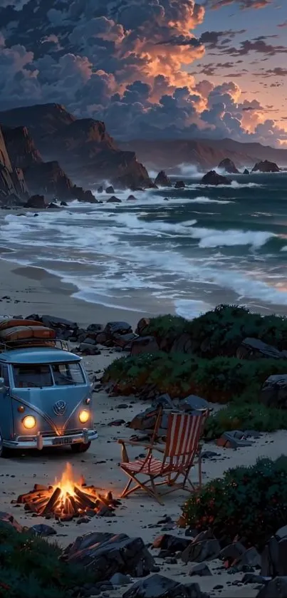 Car Rock Sunset Live Wallpaper