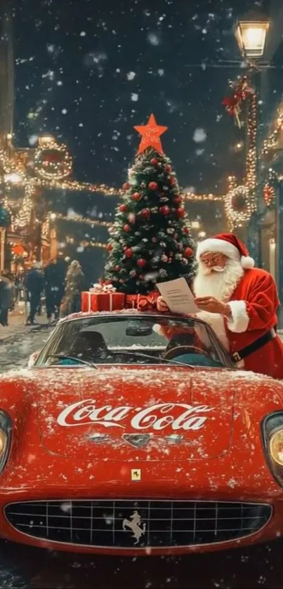 Car Sports Car Santa Claus Live Wallpaper