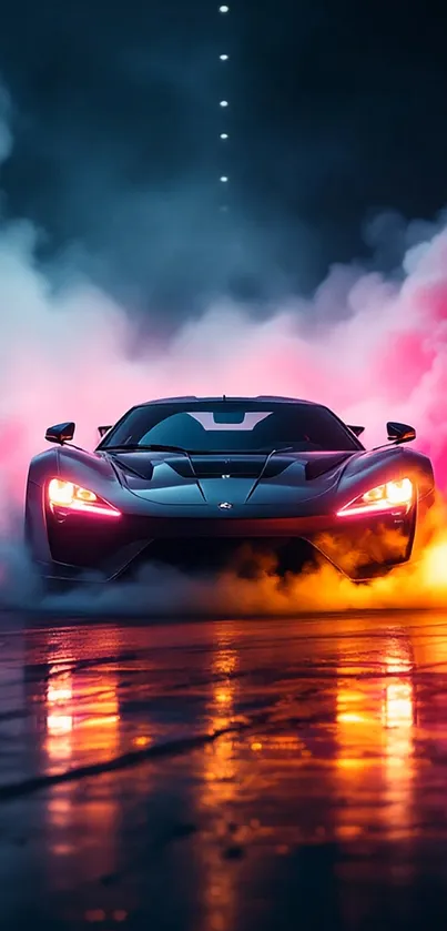 Car With Pink Smoke Live Wallpaper