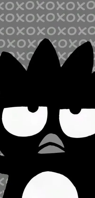 Cartoon black cat with XOXO background wallpaper.