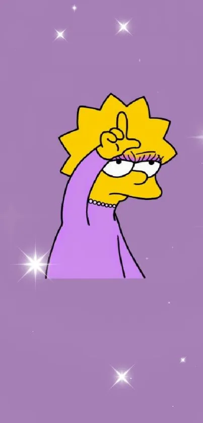 Cartoon character on purple background wallpaper.