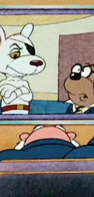 Cartoon characters in a colorful scene from a classic animated show.