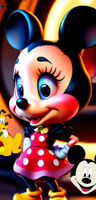 Colorful cartoon mouse with vibrant design and playful expressions.