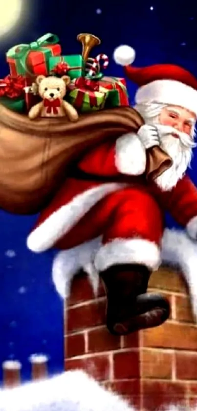 Cartoon Santa Claus Snow Live Wallpaper