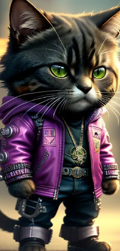 Cat Felidae Purple Live Wallpaper